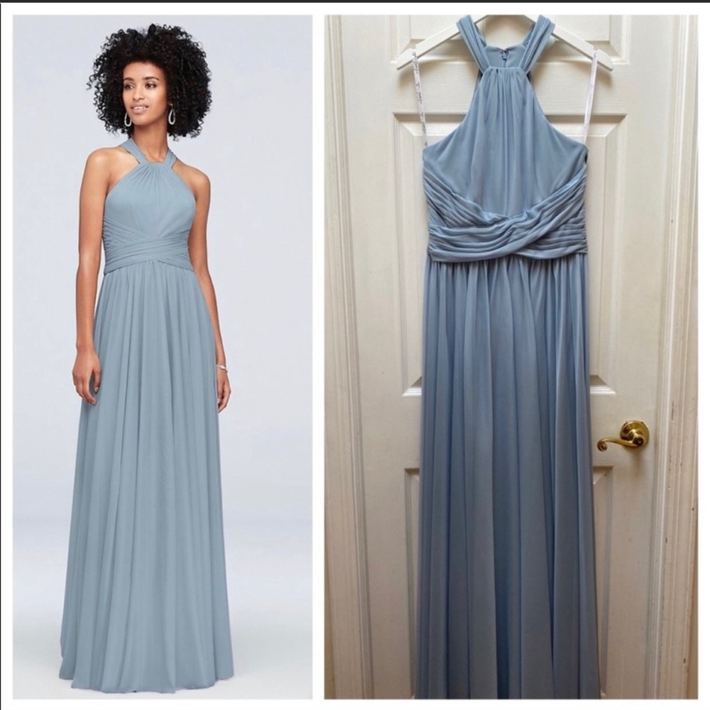 David’s bridal, dusty blue, size 8